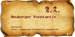 Neuberger Konstantin névjegykártya